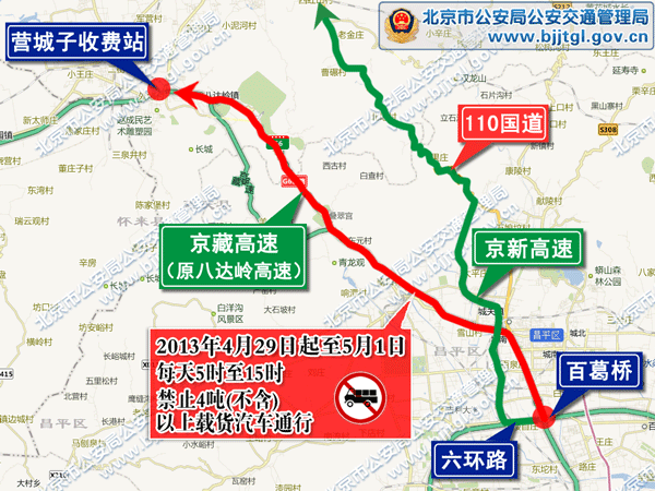 2013年北京五一期間交通出行提示(限行+高速+景點活動)