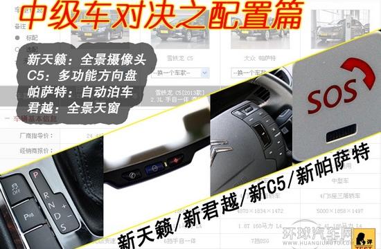 新天籟/君越/帕薩特/C5對決!配置誰給力