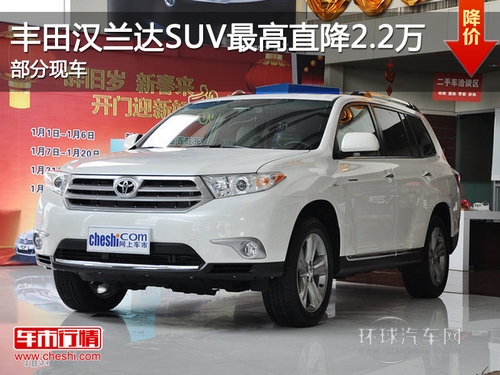 豐田漢蘭達(dá)SUVZ高直降2.2萬(wàn) 部分現(xiàn)車