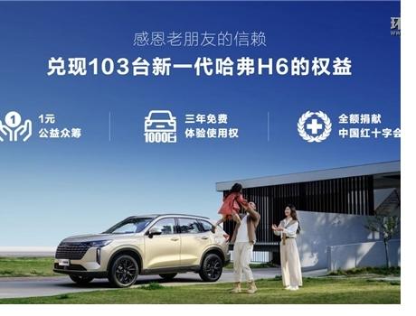 為公益事業(yè)添磚加瓦，新一代哈弗H6預售組織一元捐贈獻愛心